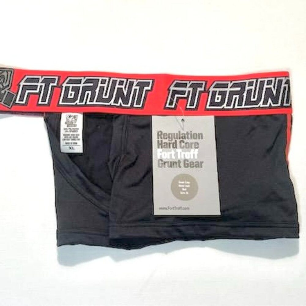 FORT TROFF Size "XL" Grunt Corp Athletic Boxer Jock - Black/Red/White